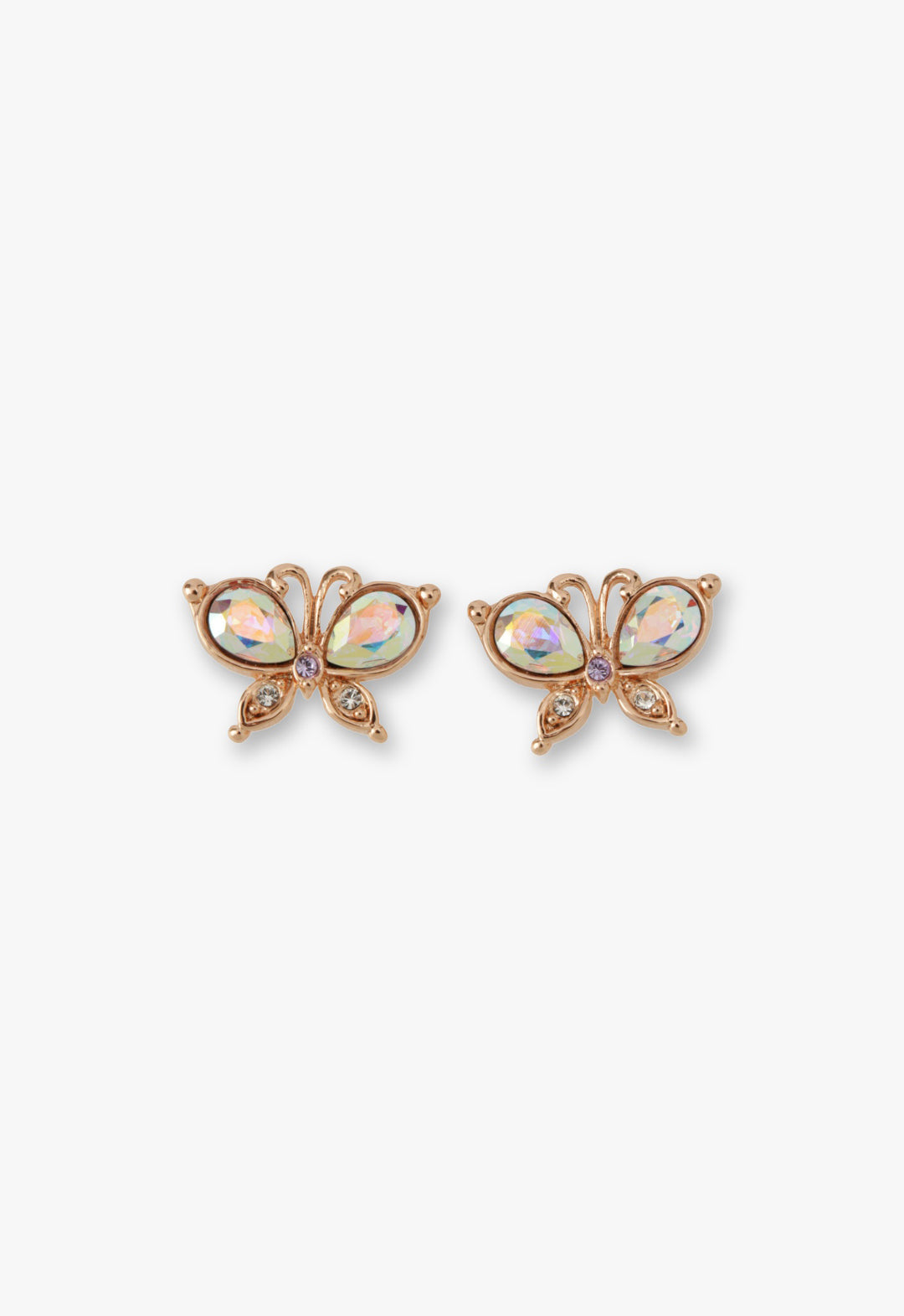 Rose Gold Butterfly Stud Earrings with Detachable Dangle | Anna Sui