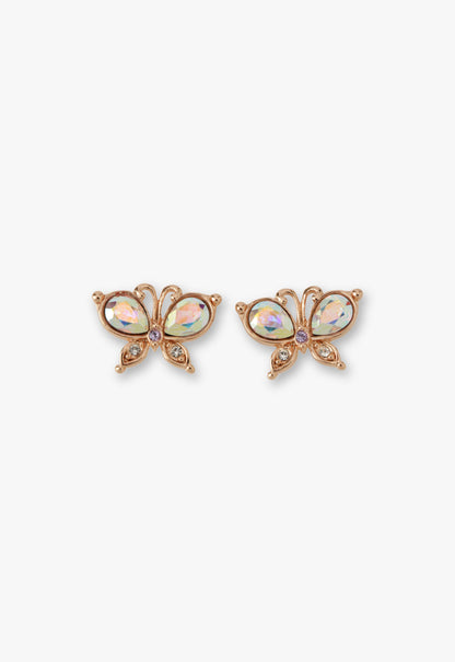 Rose Gold Butterfly Stud Earrings with Detachable Dangle | Anna Sui