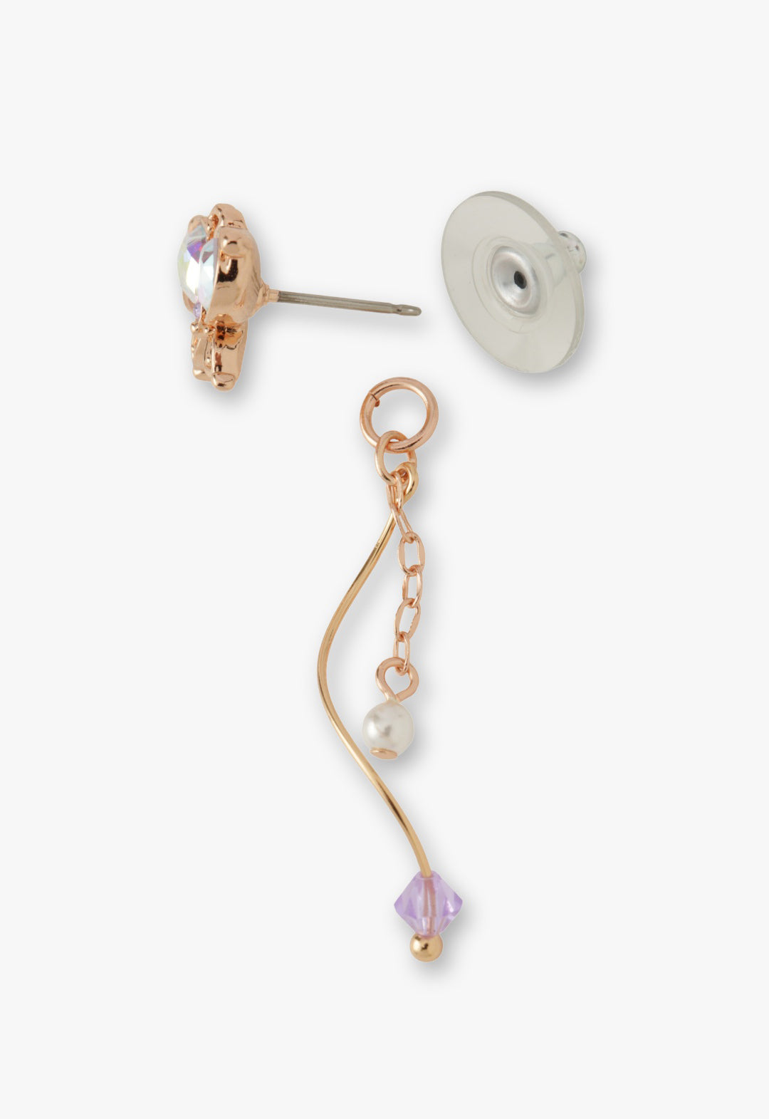 Rose Gold Butterfly Stud Earrings with Detachable Dangle | Anna Sui
