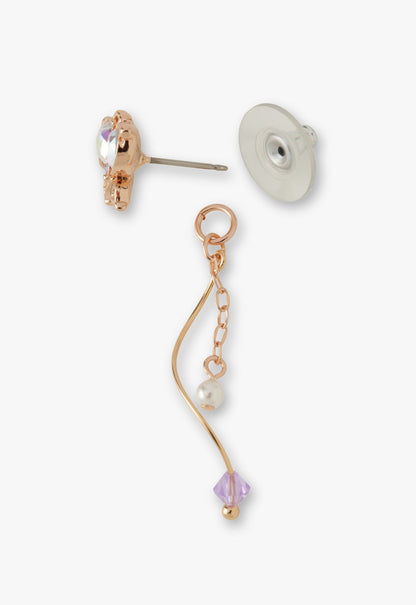 Rose Gold Butterfly Stud Earrings with Detachable Dangle | Anna Sui
