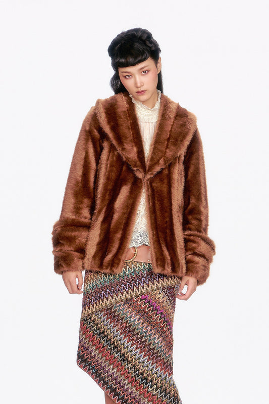 Faux Mink Swing Coat | Anna Sui