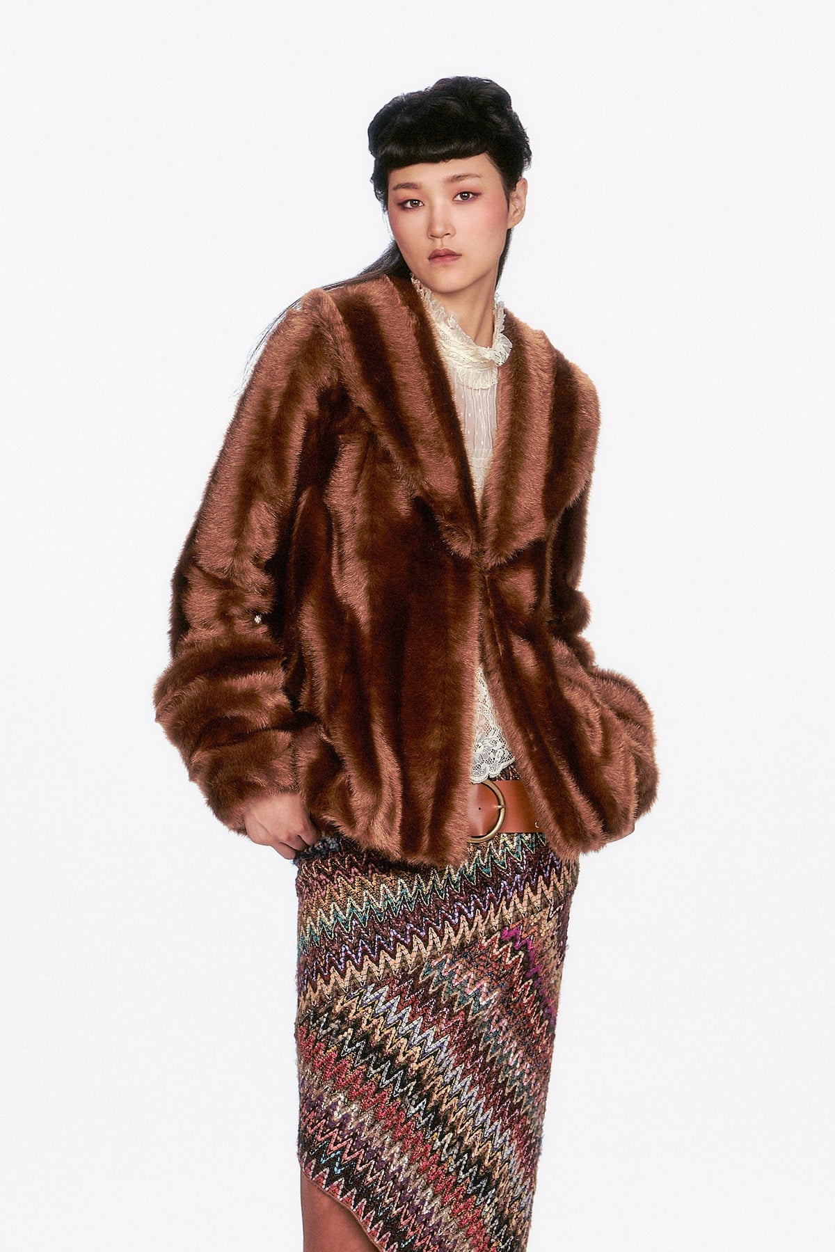 Faux Mink Swing Coat | Anna Sui