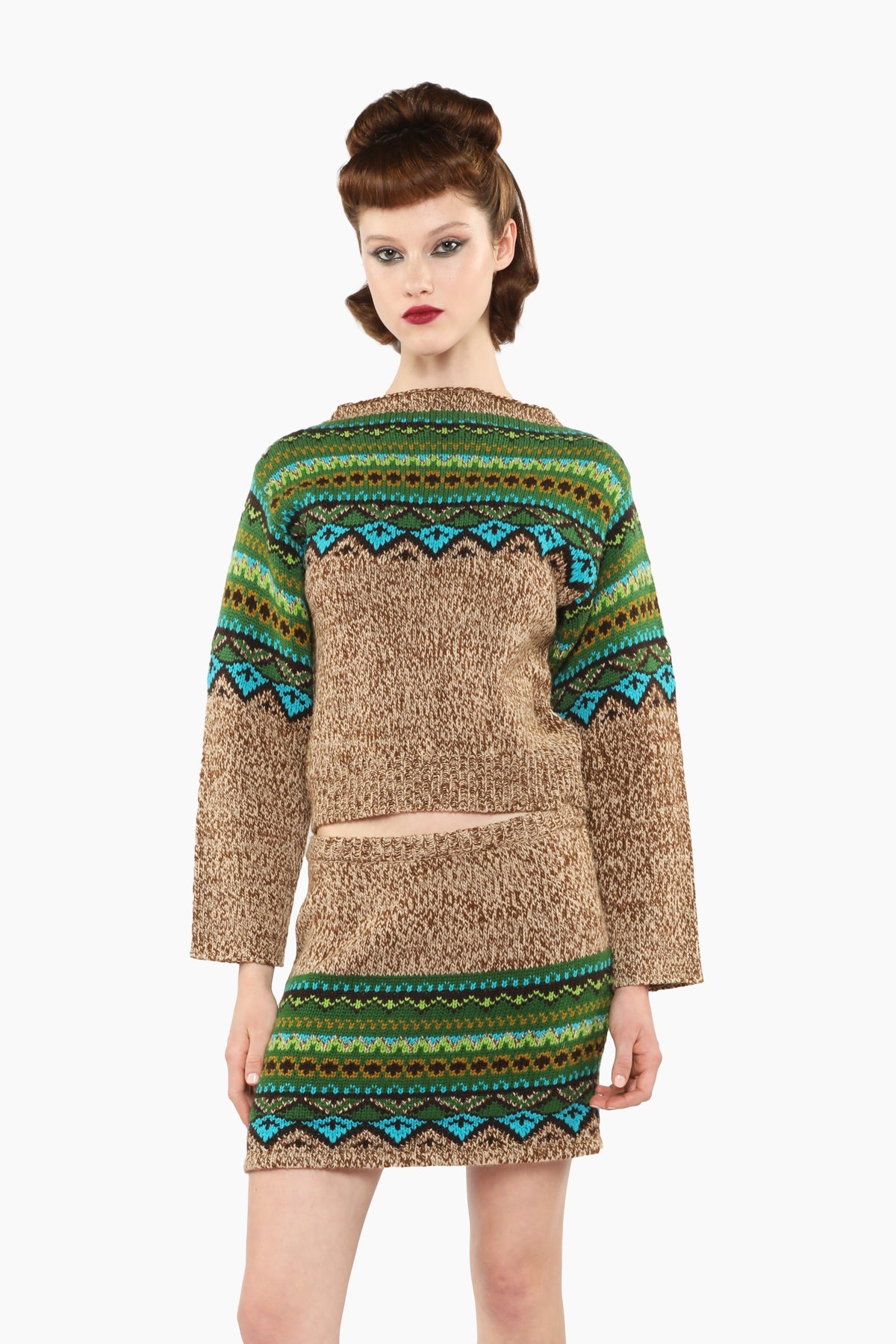 Fair Isle Sweater - Teal | Anna Sui