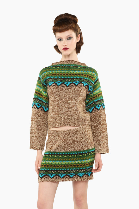 Fair Isle Sweater - Teal | Anna Sui