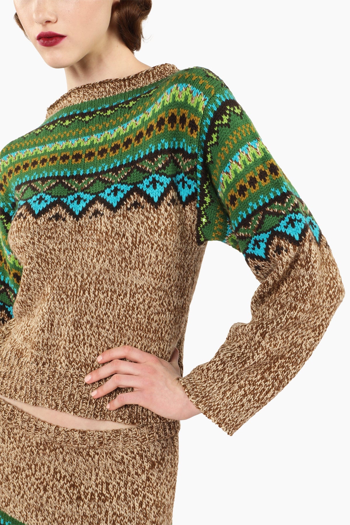 Fair Isle Sweater - Teal | Anna Sui
