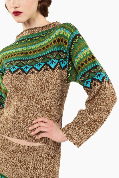 Fair Isle Sweater - Teal | Anna Sui