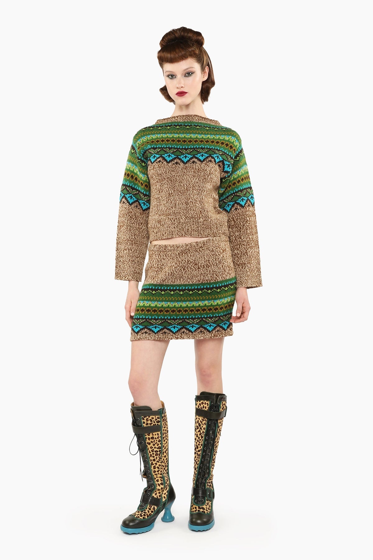 Fair Isle Sweater - Teal | Anna Sui