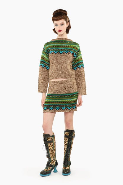 Fair Isle Sweater - Teal | Anna Sui