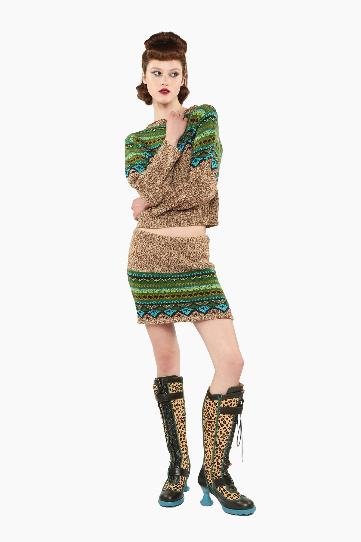Fair Isle Sweater - Teal | Anna Sui