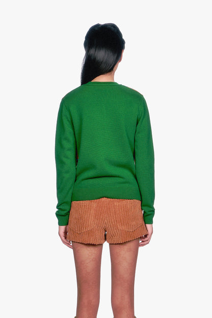 Plaid Cardigan - Leaf Green | Anna Sui