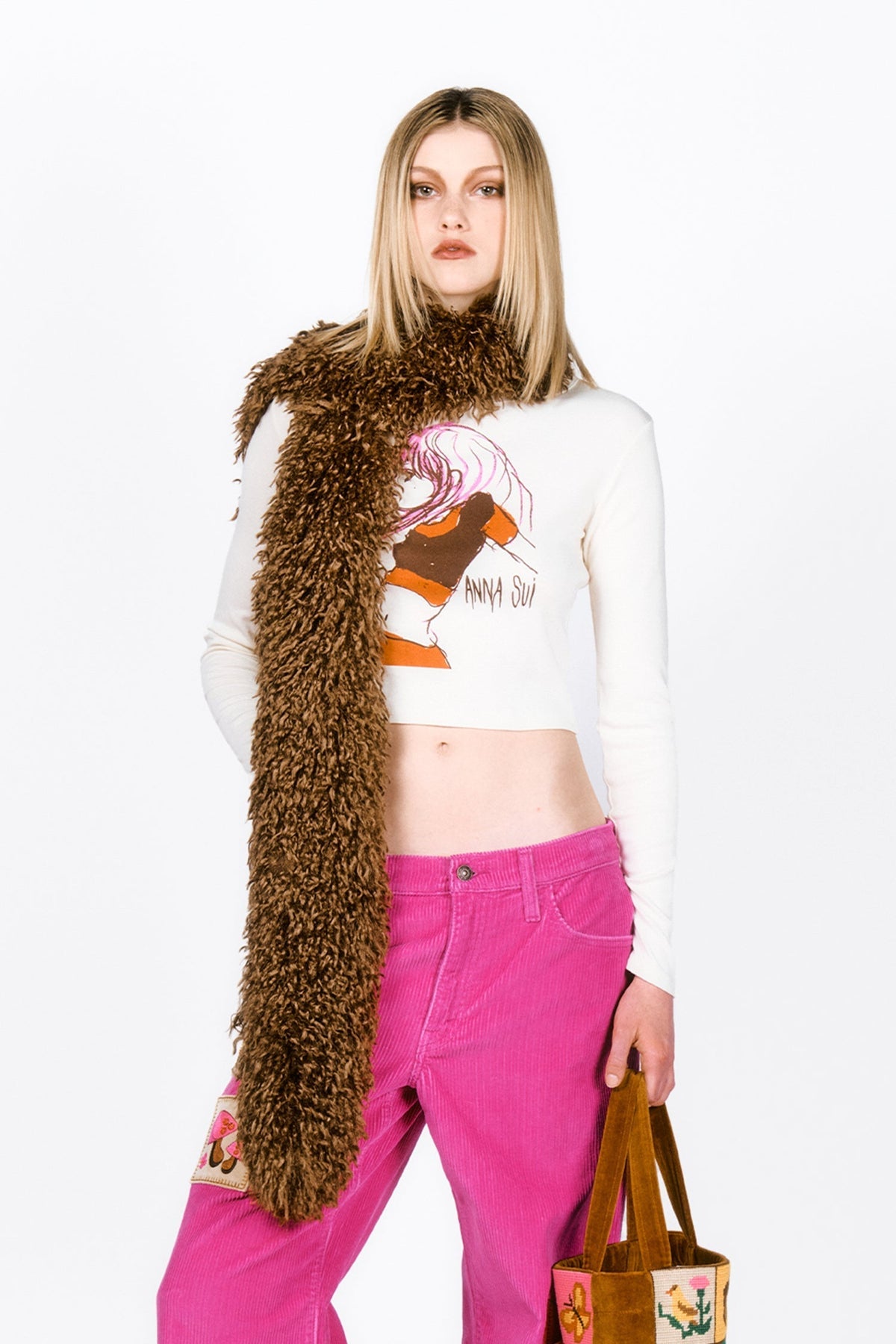 Faux Fur Scarf - Caramel | Anna Sui