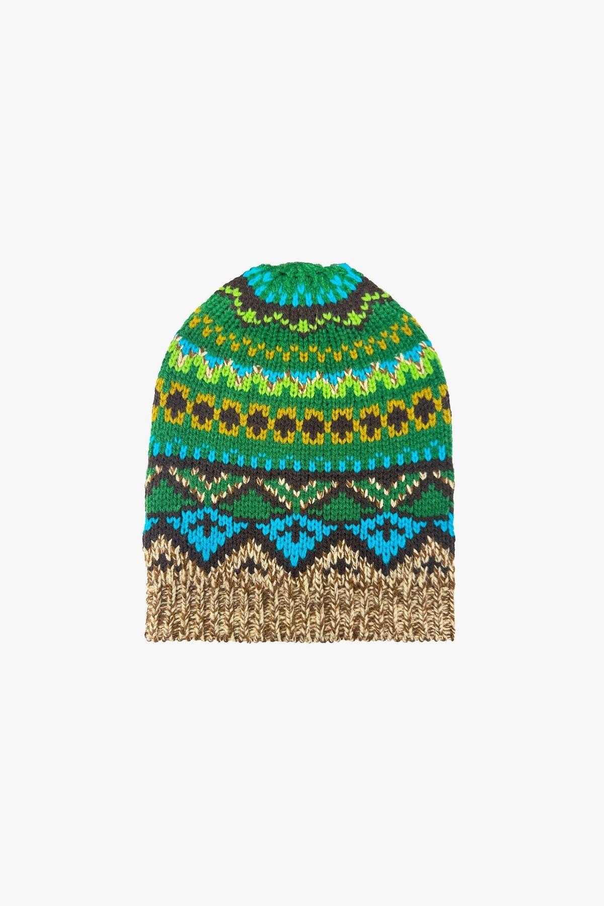 Fair Isle Beanie - Teal | Anna Sui