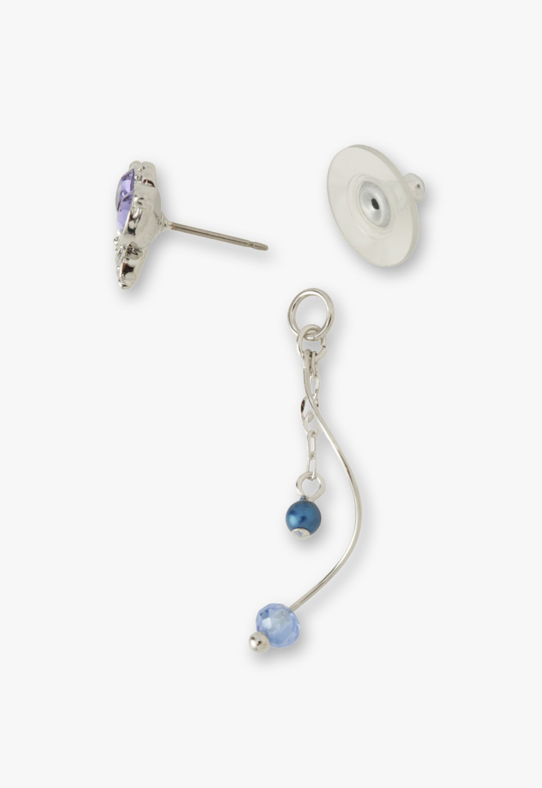 Silver Butterfly Stud Earrings with Detachable Dangle | Anna Sui