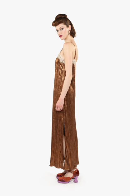 Pleats Lace Slip Dress | Anna Sui