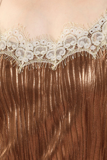 Pleats Lace Slip Dress | Anna Sui