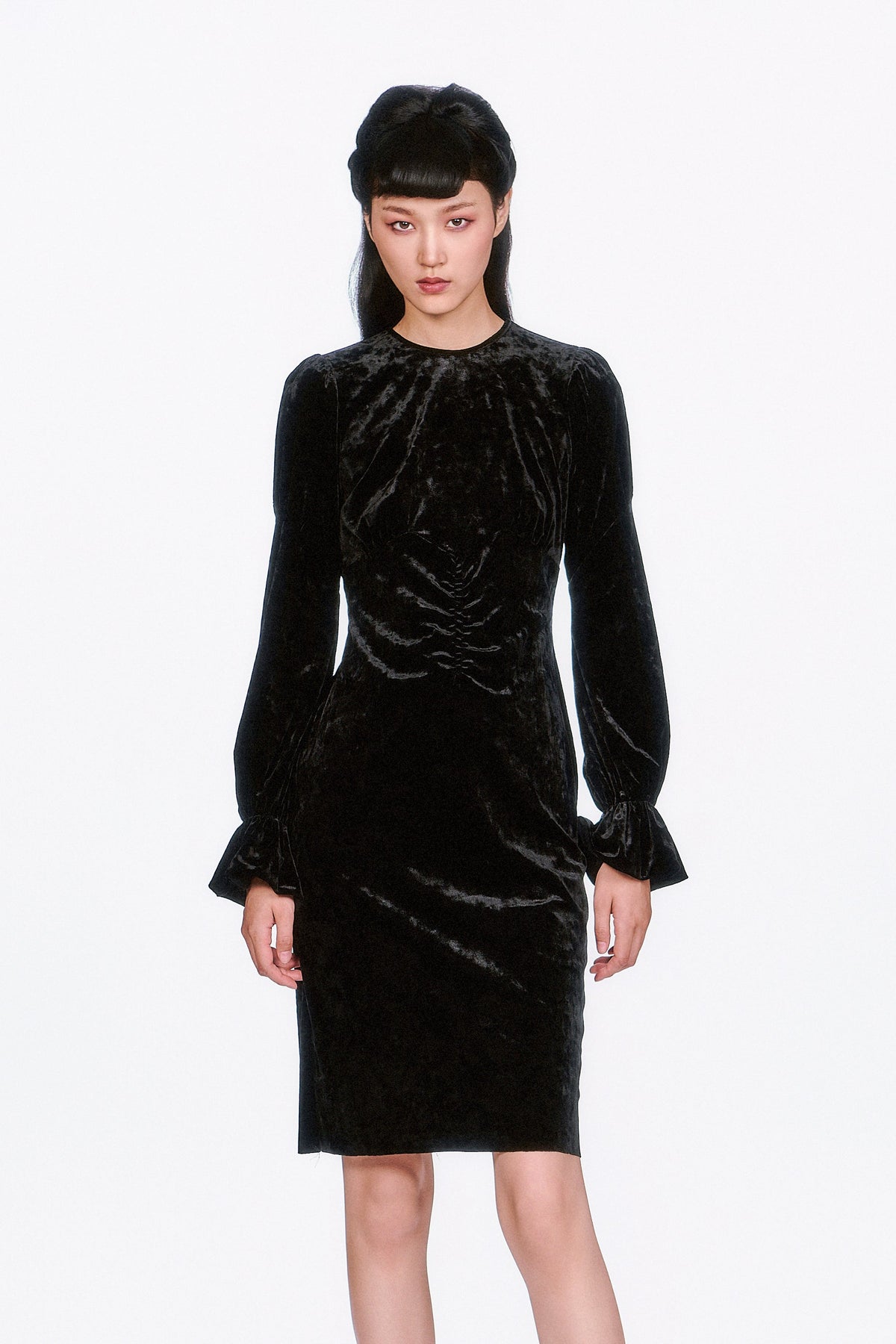 Boudoir Velvet Long Sleeve Dress | Anna Sui