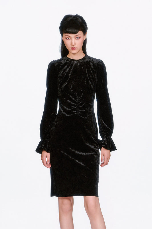 Boudoir Velvet Long Sleeve Dress | Anna Sui