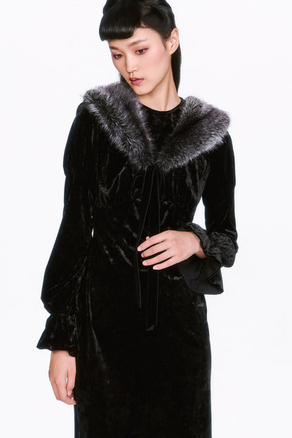 Boudoir Velvet Long Sleeve Dress | Anna Sui