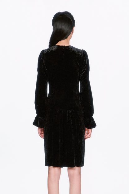 Boudoir Velvet Long Sleeve Dress | Anna Sui