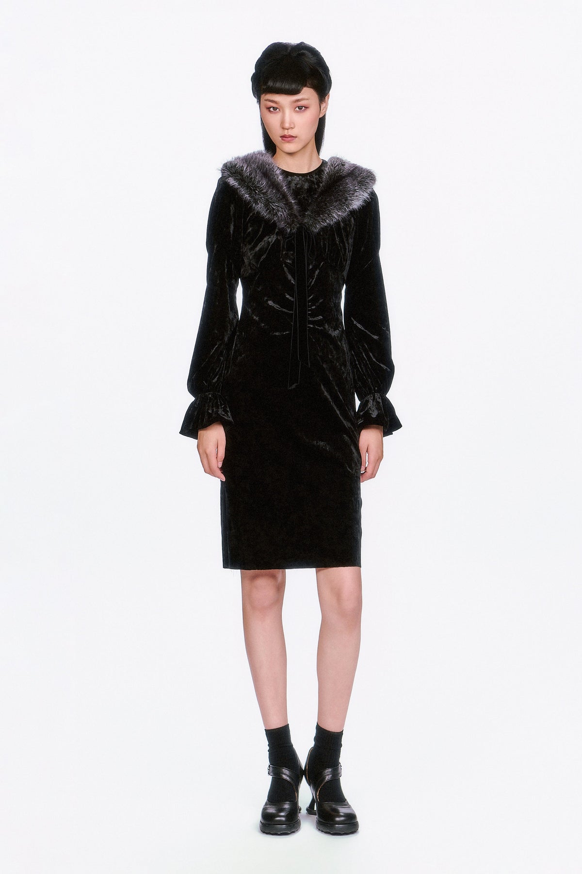 Boudoir Velvet Long Sleeve Dress | Anna Sui