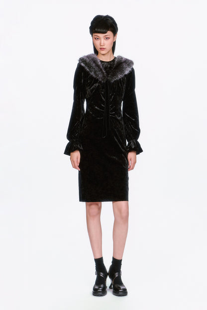 Boudoir Velvet Long Sleeve Dress | Anna Sui