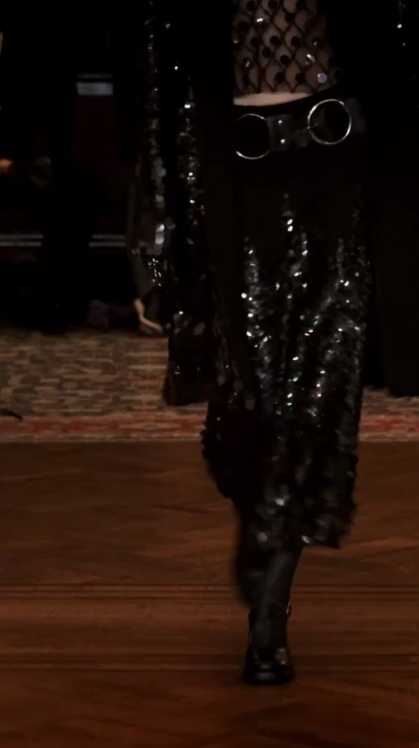 Paillettes Wool Coat | Anna Sui