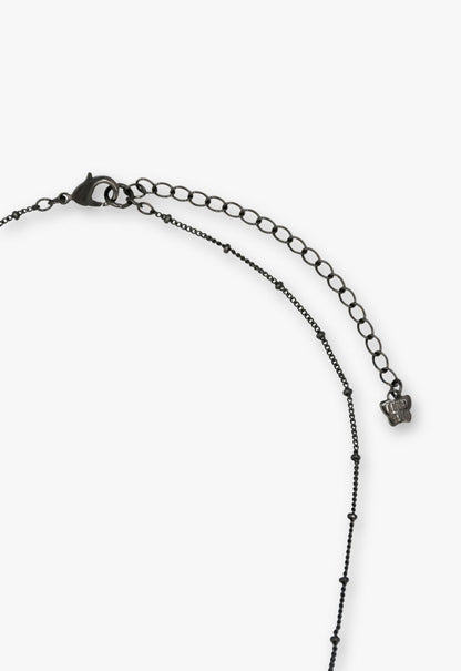 Lucky Cat Flower Necklace- Gunmetal | Anna Sui