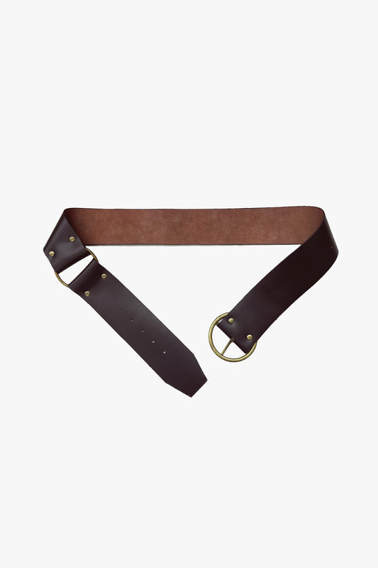 O-Ring Leather Belt - Dark Brown | Anna Sui