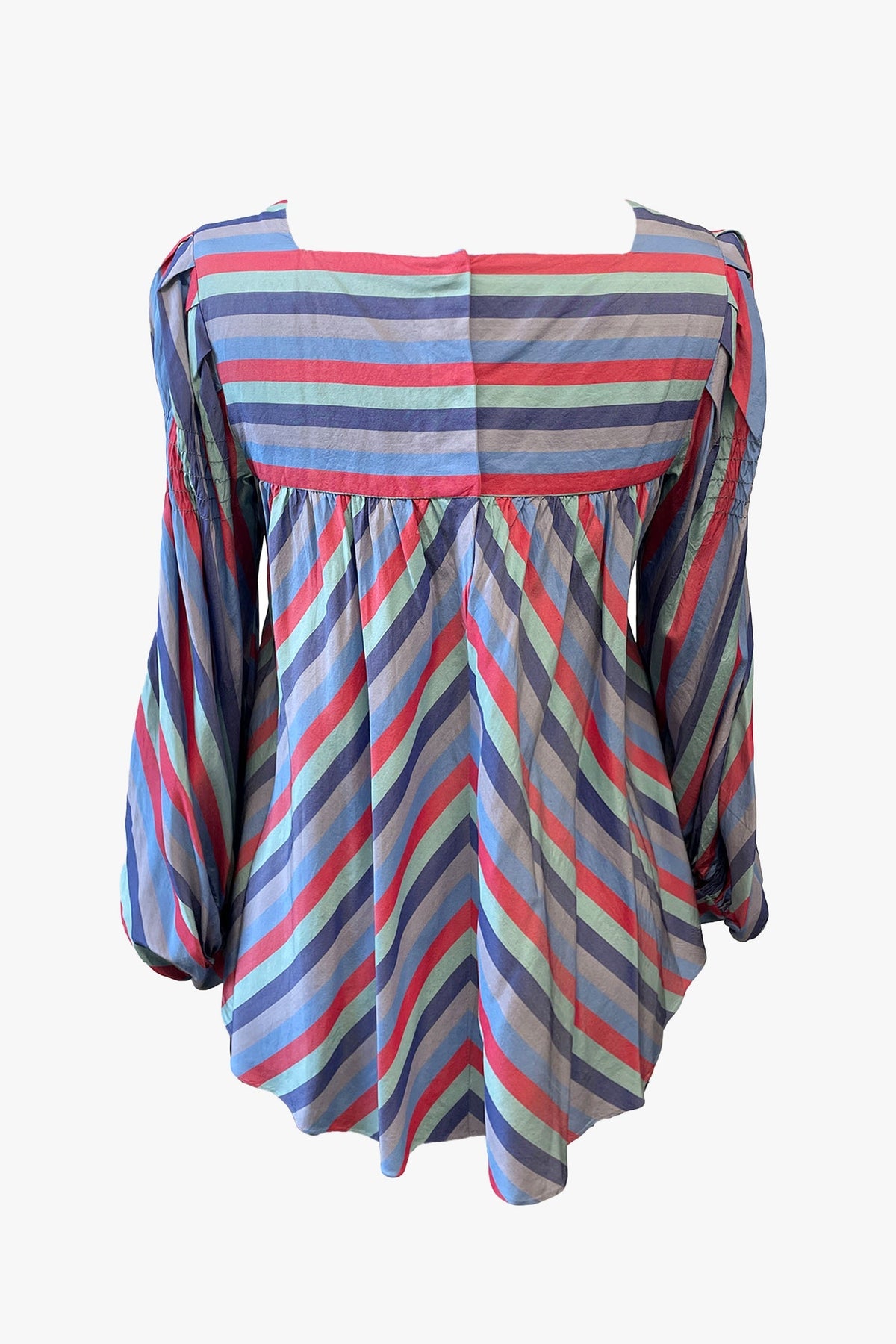Vintage Silk Crepe De Chine With Smocking Top | Anna Sui