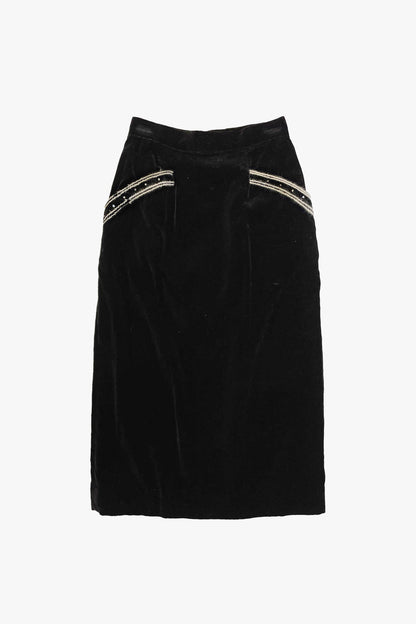 Vintage Velvet Embroidered Mini Skirt | Anna Sui