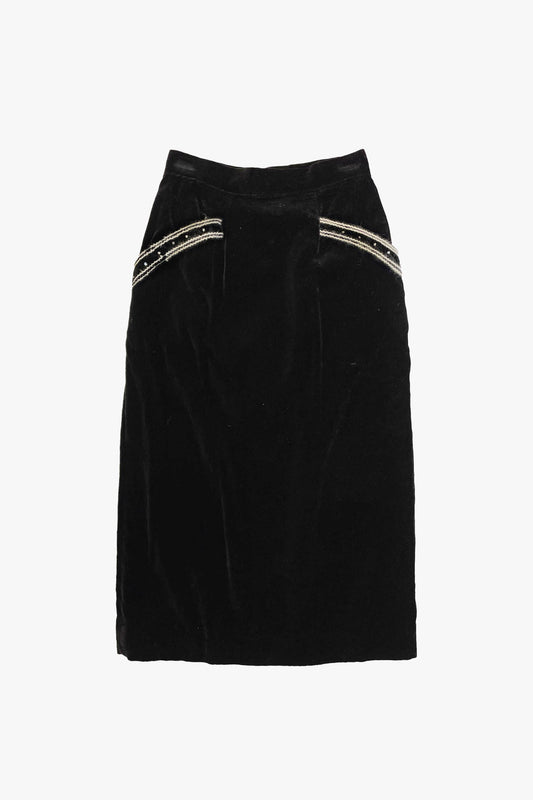 Vintage Velvet Embroidered Mini Skirt | Anna Sui