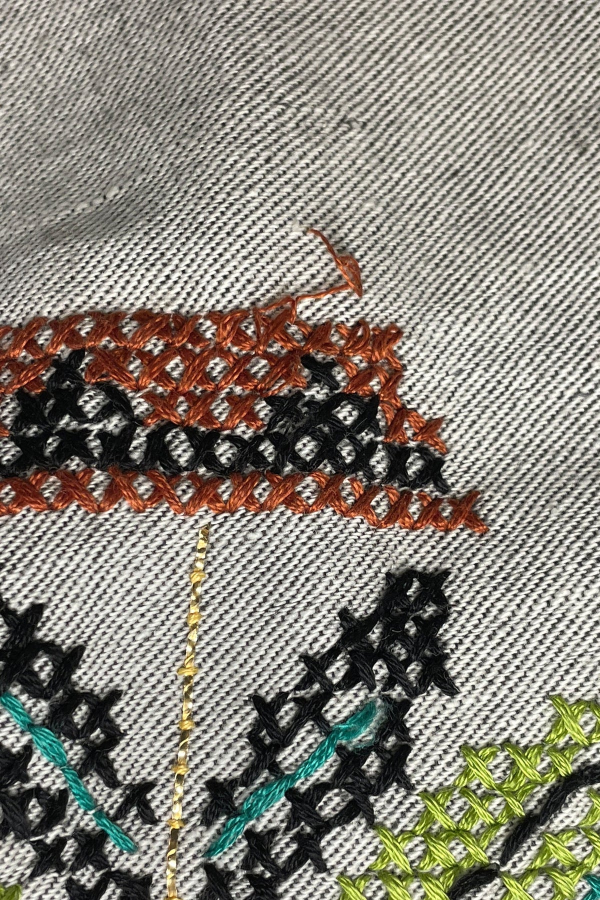 Vintage 60's Circular Hand Embroidered Midi Skirt | Anna Sui