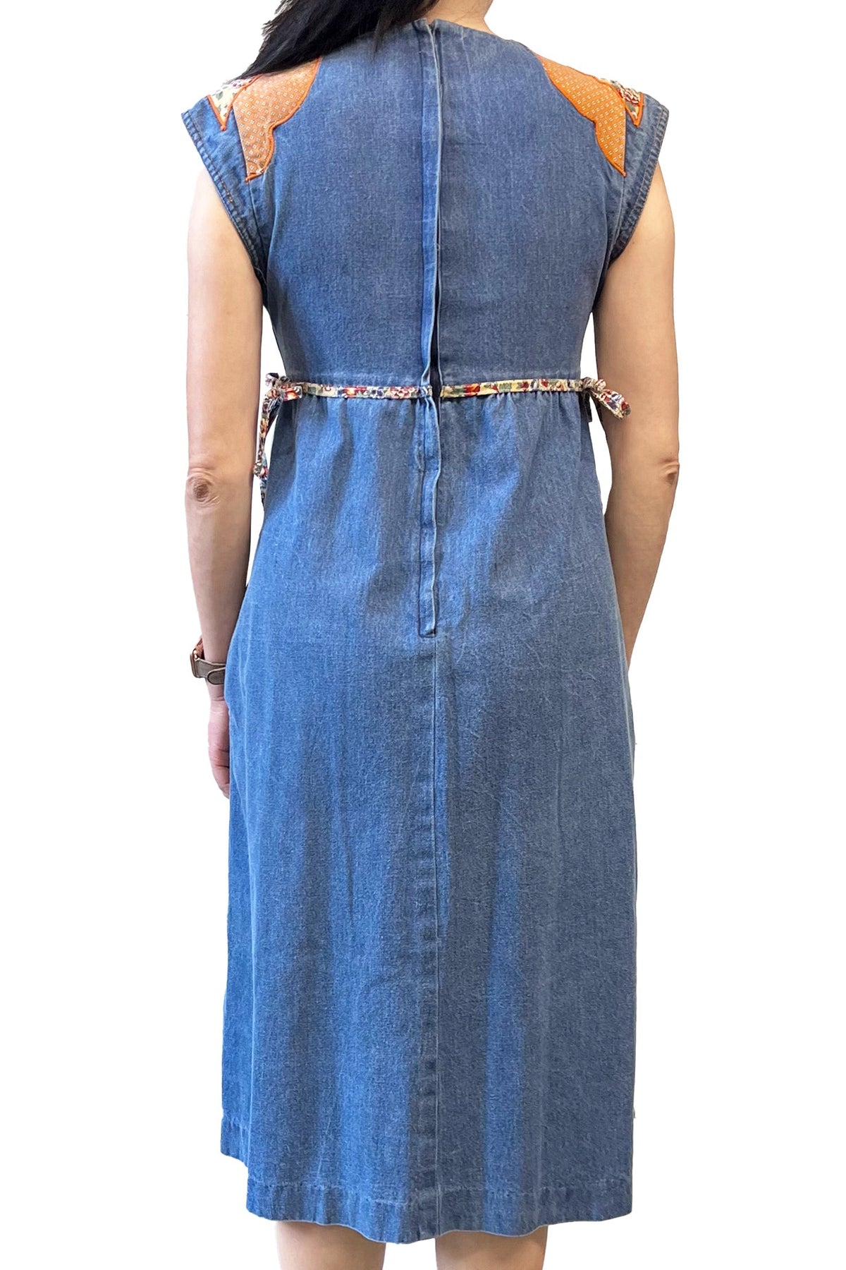 Vintage 70's Infinity Denim Patchwork Appliqué Dress | Anna Sui