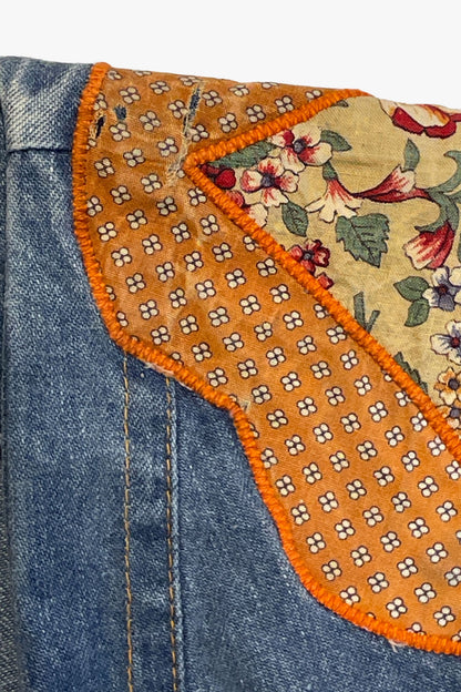 Vintage 70's Infinity Denim Patchwork Appliqué Dress | Anna Sui