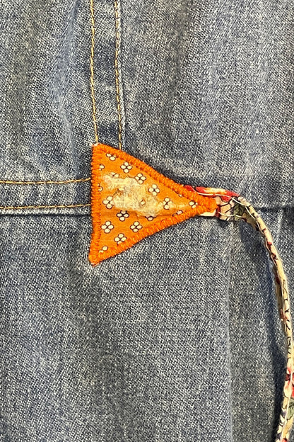 Vintage 70's Infinity Denim Patchwork Appliqué Dress | Anna Sui