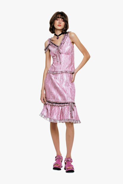 Crushed Satin Bow Top | Anna Sui