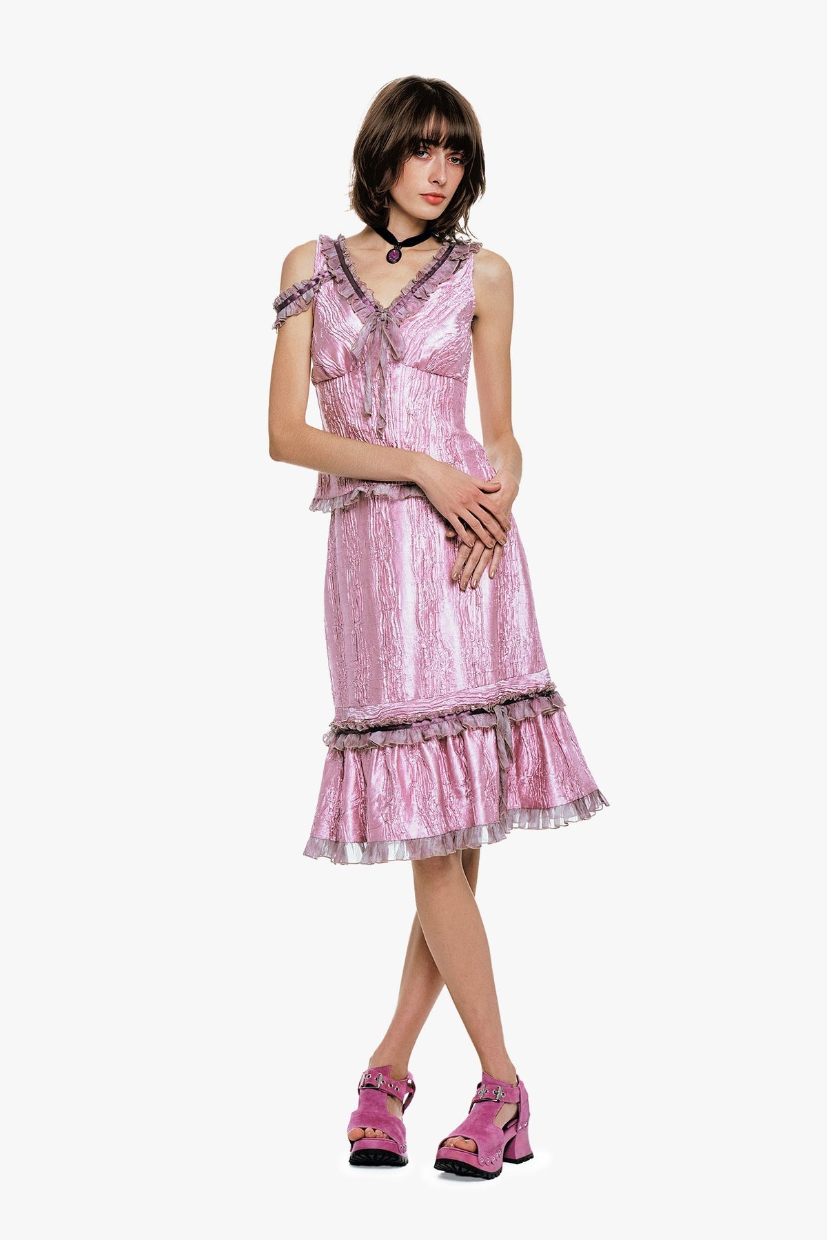 Crushed Satin Bow Top | Anna Sui