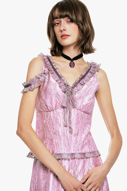 Crushed Satin Bow Top | Anna Sui
