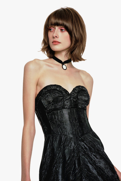 Crushed Satin Sweetheart Dress | Anna Sui