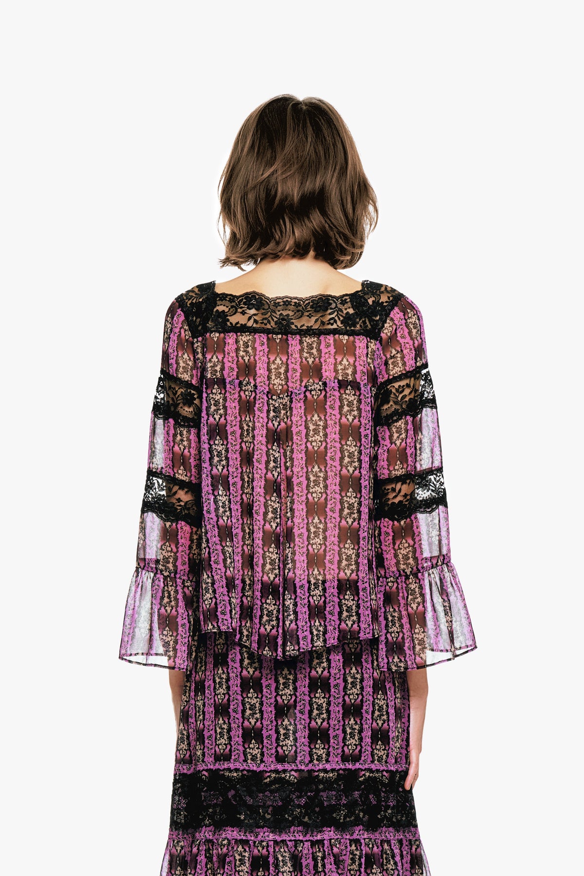 Cameo Stripe Print Tie Blouse | Anna Sui