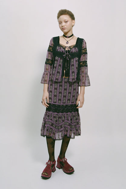 Cameo Stripe Print Tie Blouse | Anna Sui