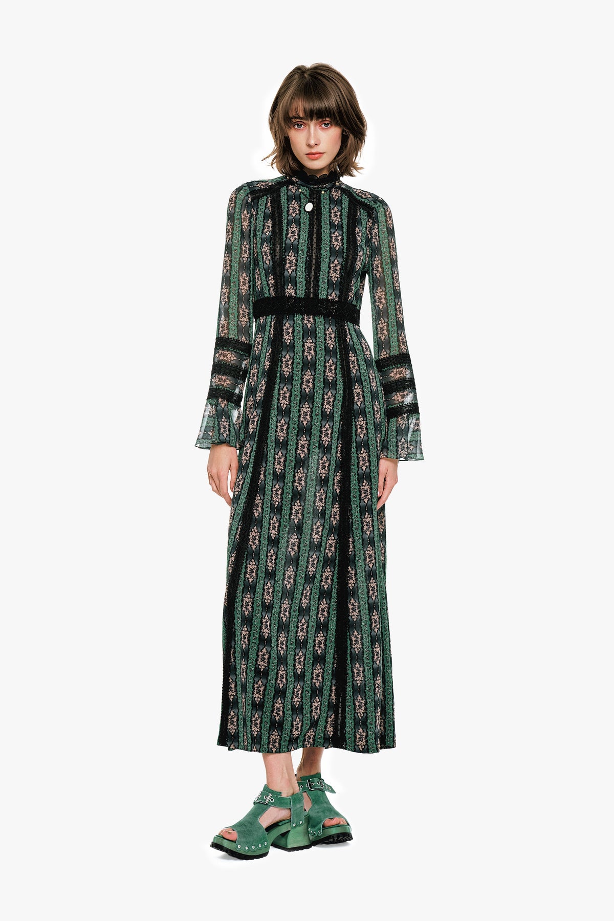 Cameo Stripe Print Maxi Dress | Anna Sui