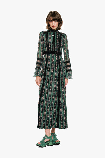 Cameo Stripe Print Maxi Dress | Anna Sui
