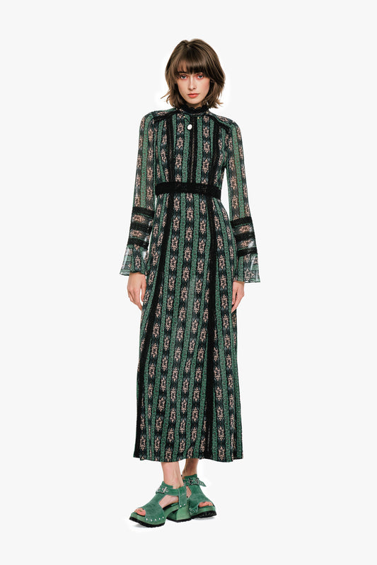 Cameo Stripe Print Maxi Dress | Anna Sui