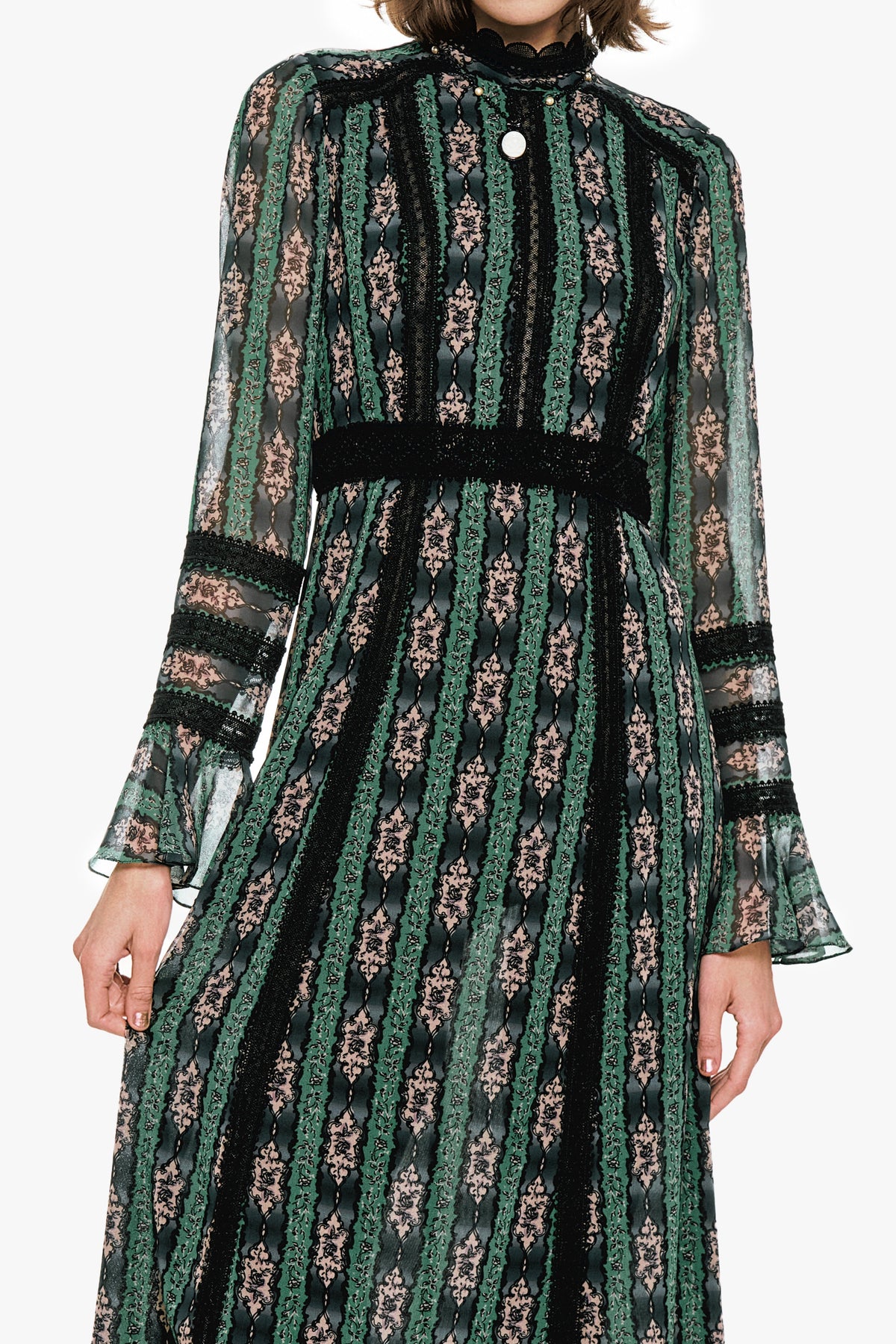Cameo Stripe Print Maxi Dress | Anna Sui