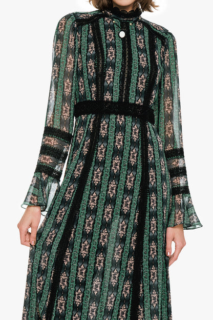 Cameo Stripe Print Maxi Dress | Anna Sui