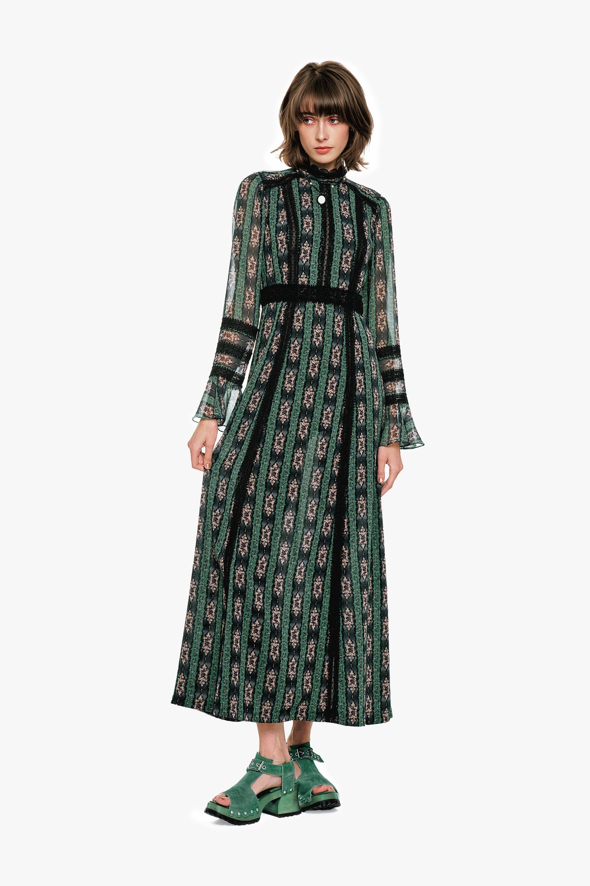 Cameo Stripe Print Maxi Dress | Anna Sui