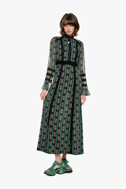 Cameo Stripe Print Maxi Dress | Anna Sui