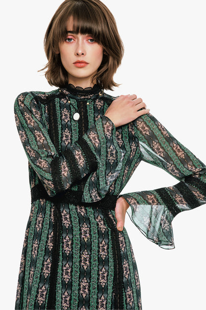 Cameo Stripe Print Maxi Dress | Anna Sui