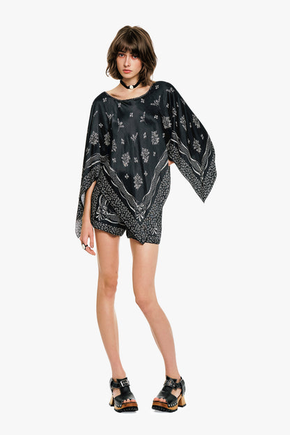 Ribbon Handkerchief Satin Print Shorts | Anna Sui